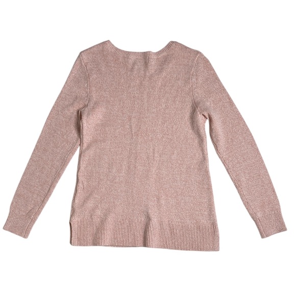 Karen Scott Tea Rose Pink Center Cable Pullover Sweater Size Medium - Picture 2 of 9